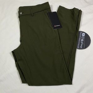 Lululemon Commission Pant Slim 34”L Warpstreme DKOV Dark Olive Men's Size 28